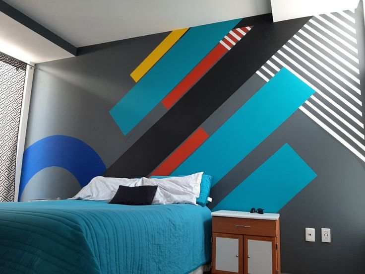 accent wall geometric wall paint
