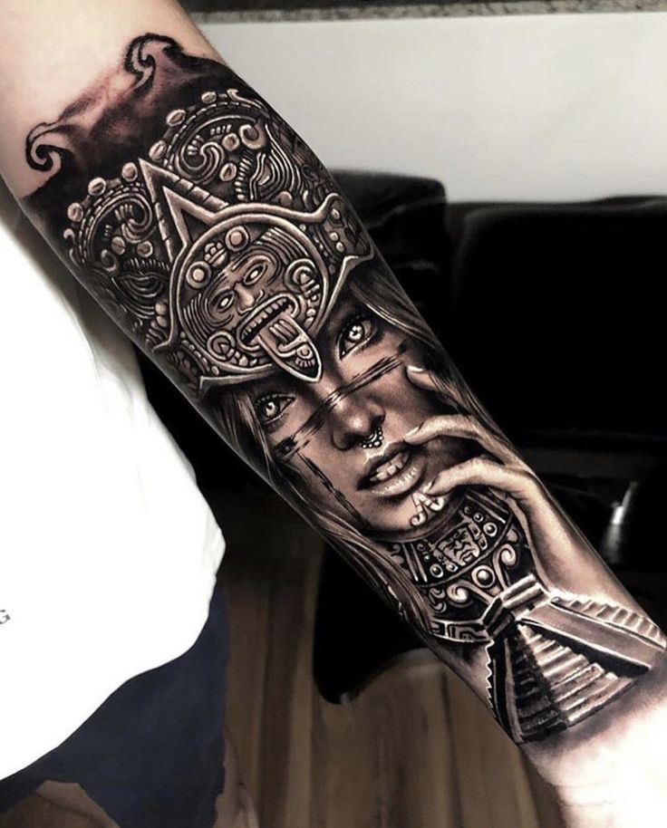 aztec warrior tattoo stencil