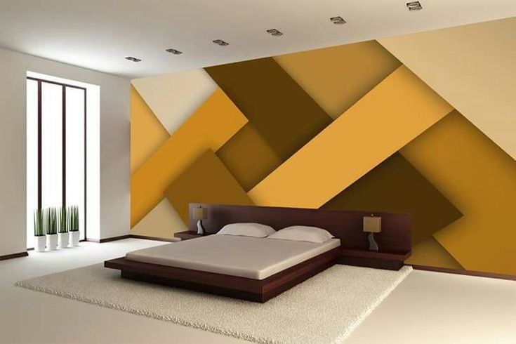 bedroom geometric wall paint