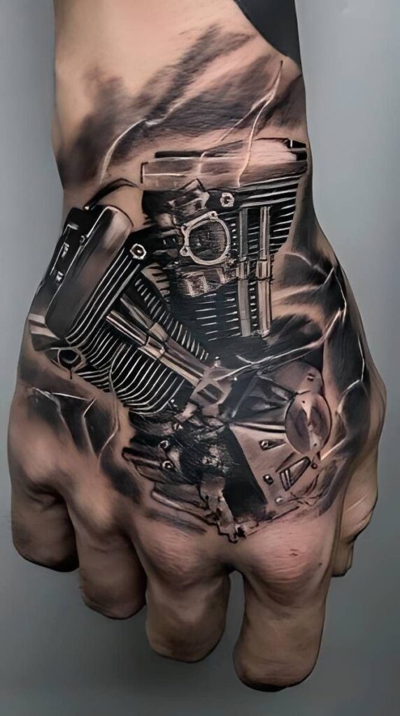 bio mechanical tattoo sleeve