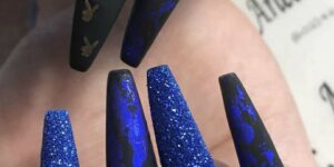 black and blue nail art designs