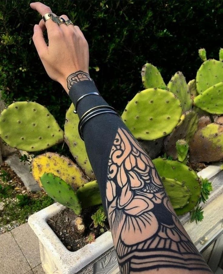 blackout hand tattoo ideas