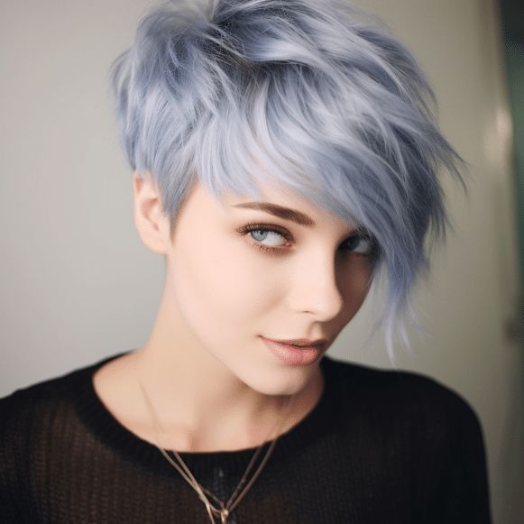 blue pixie cut