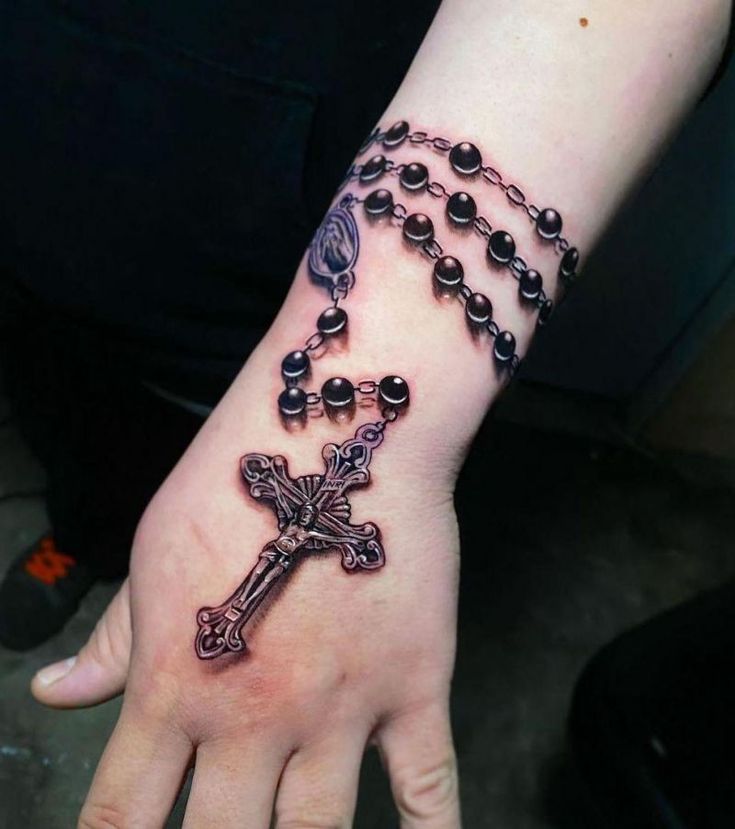 bracelet rosary tattoo wrist