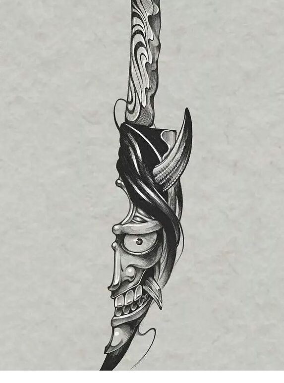 butterfly knife illustration

