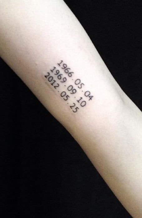 child birthdate tattoo ideas