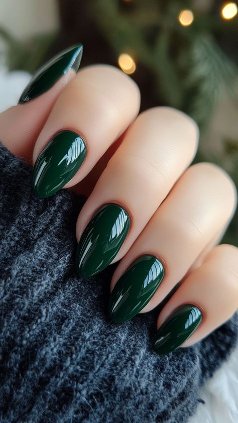 coffin emerald green nail designs