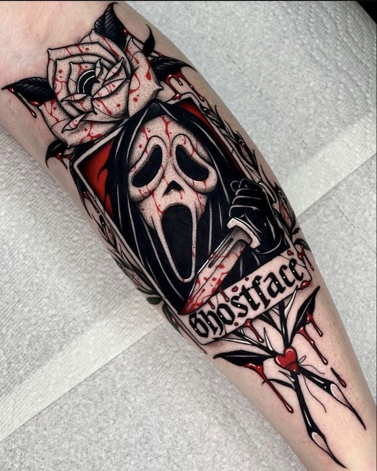 cute ghostface tattoo