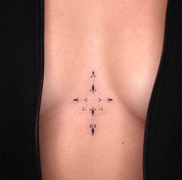 cute under boob tattoo idea