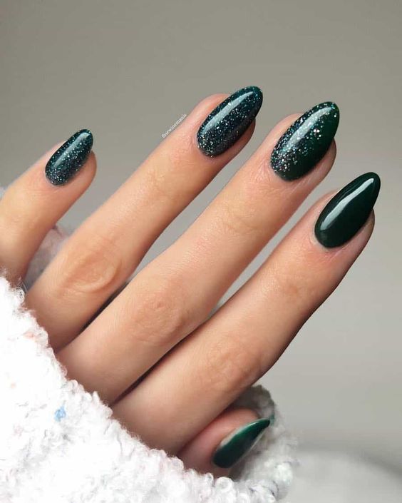 dark green nail polish