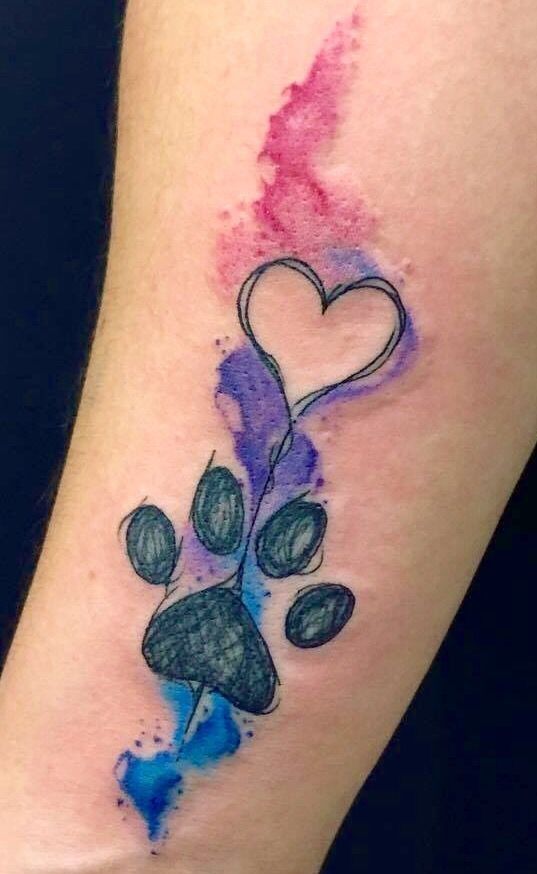 dog paw print tattoo ideas for women