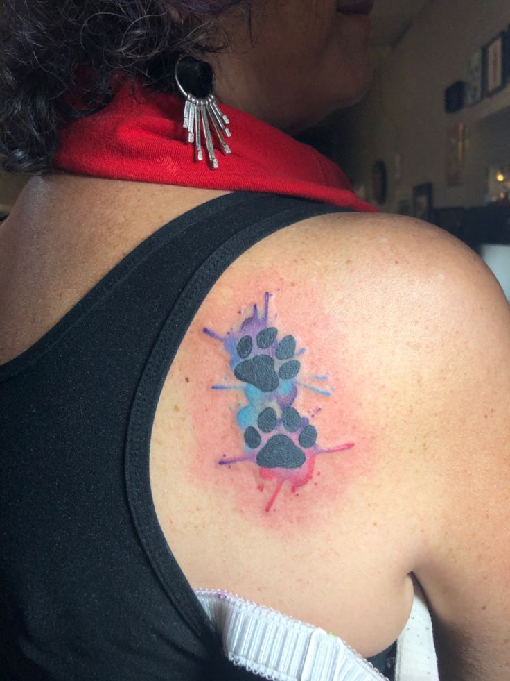 dog paw print tattoo