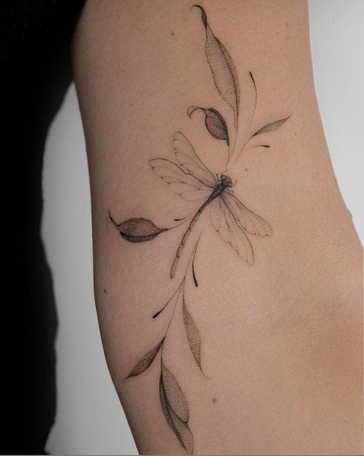 elegant dragonfly tattoo