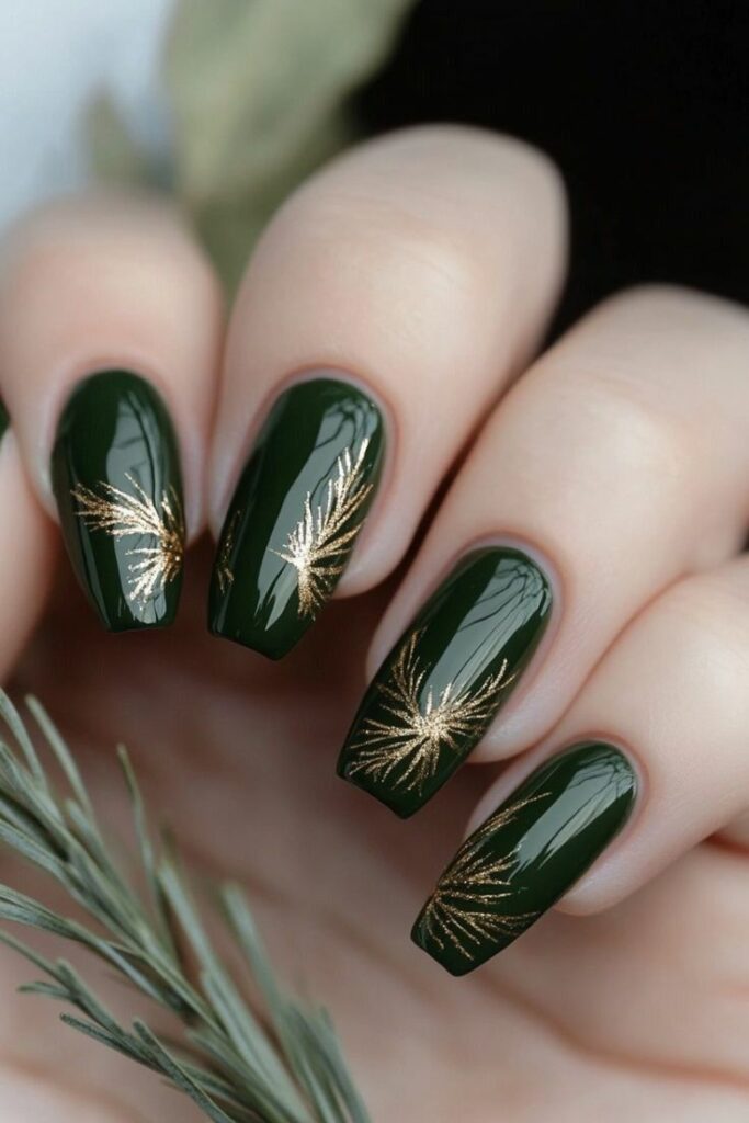 emerald green nail art