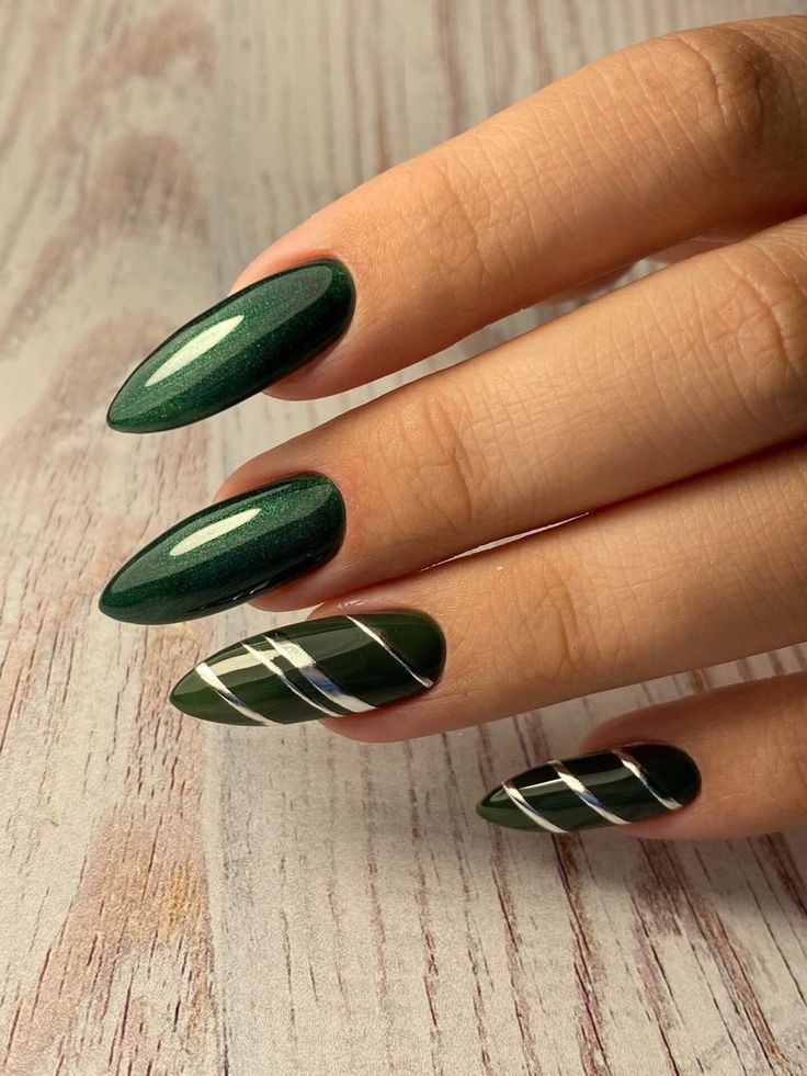 emerald green nail color