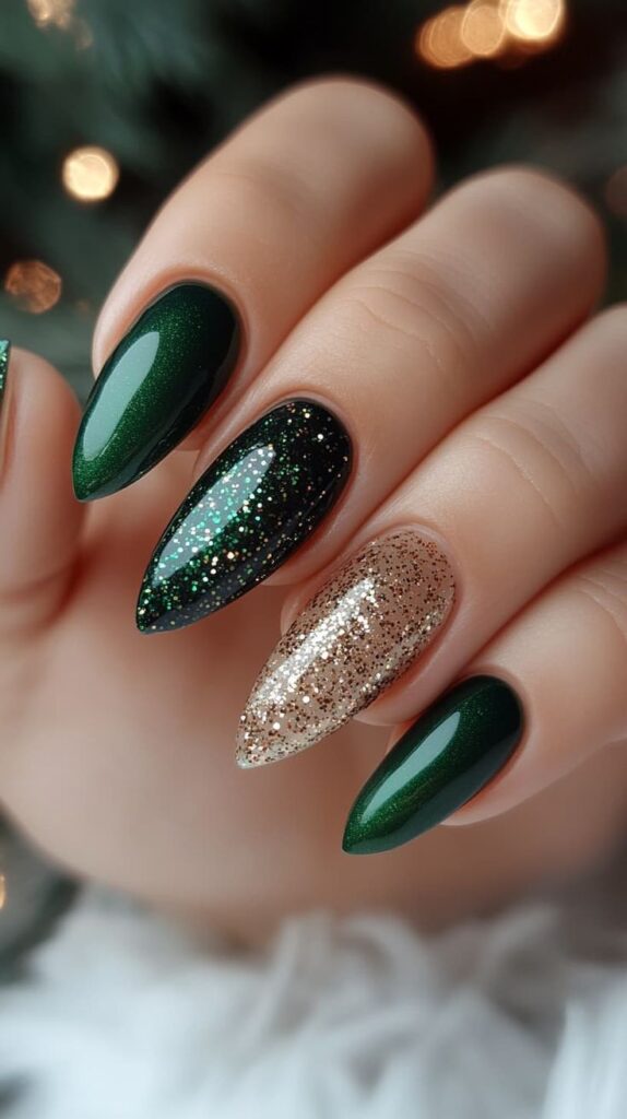 emerald green nail designs 2023