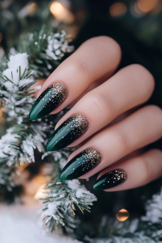 emerald green nail tips