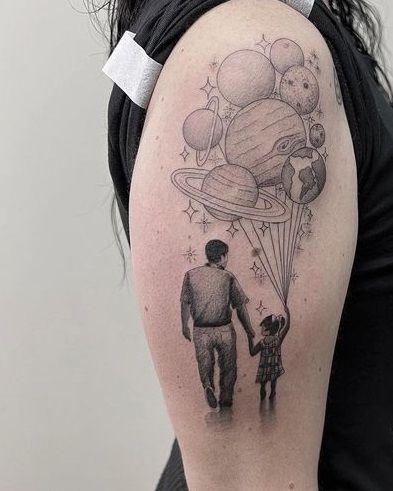 father and son tattoo sleeve