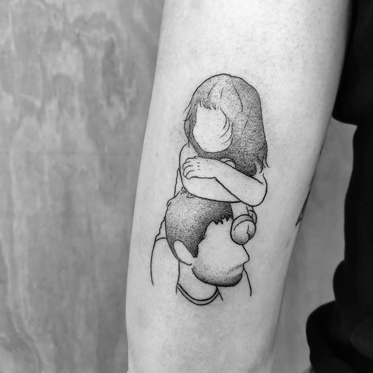 fatherhood father and daughter tattoo design