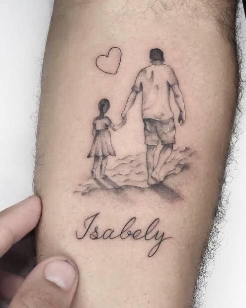 fatherhood father and daughter tattoo design 1