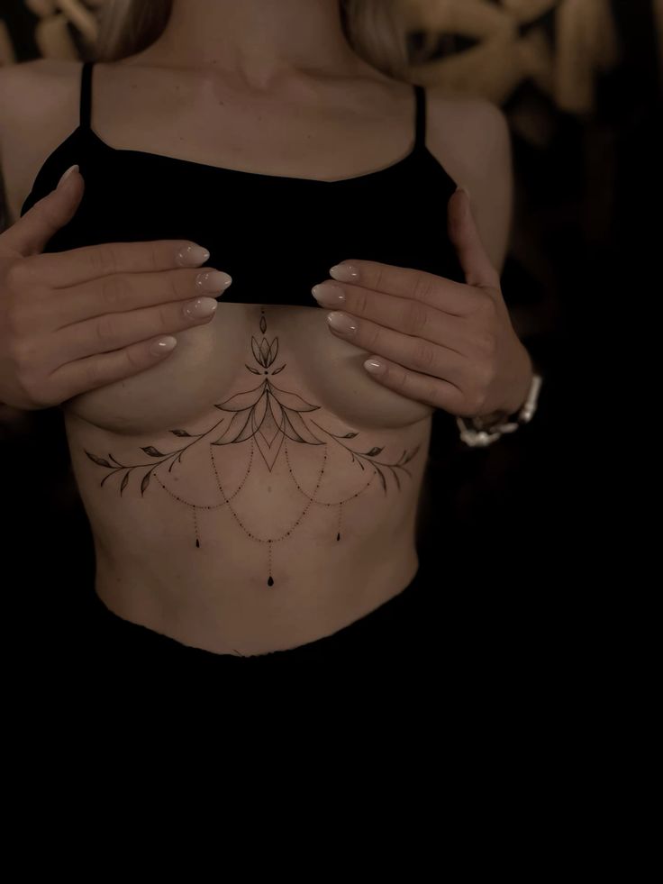 female under boob tattoo ideas