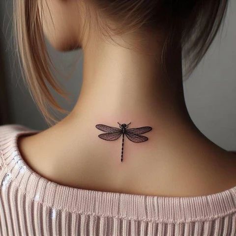 feminine elegant dragonfly tattoo