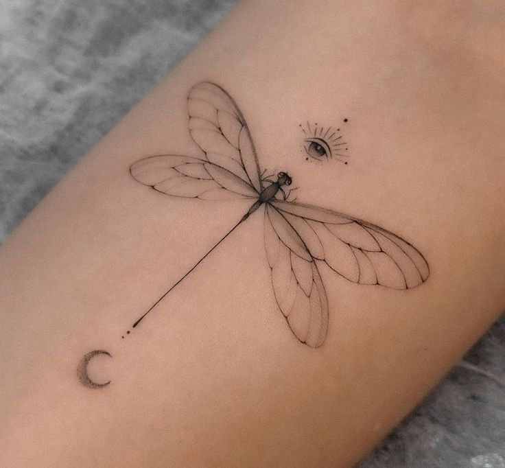 feminine elegant dragonfly tattoos