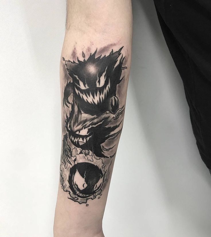 gengar tattoo stencil