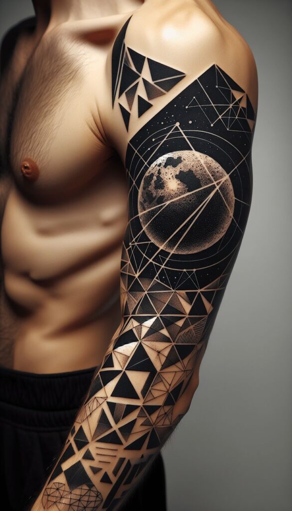 geometric hexagon tattoo