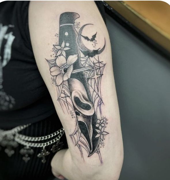 ghostface tattoo outline