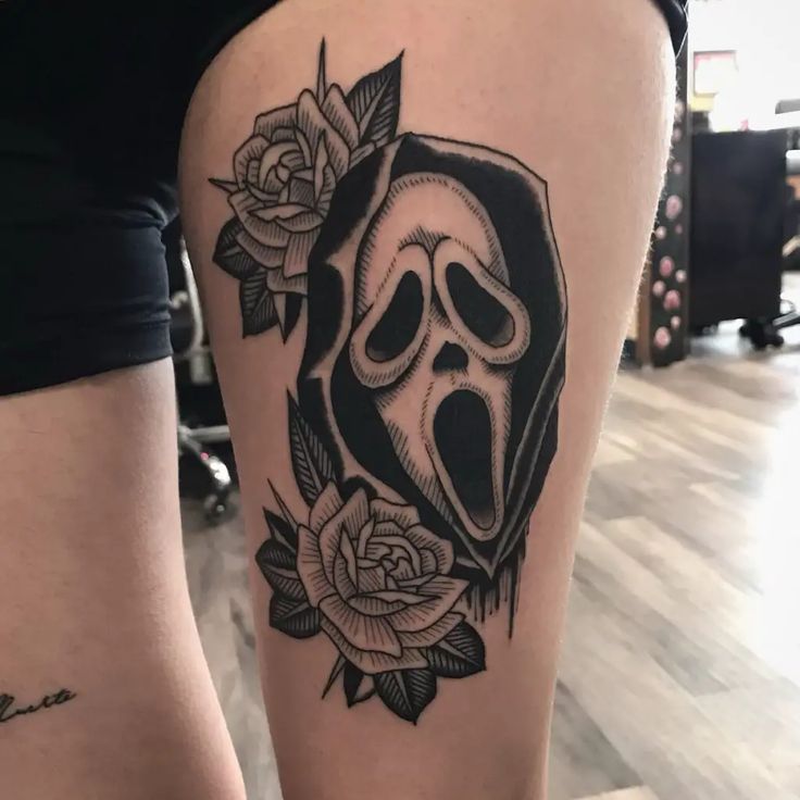 ghostface tattoo sleeve