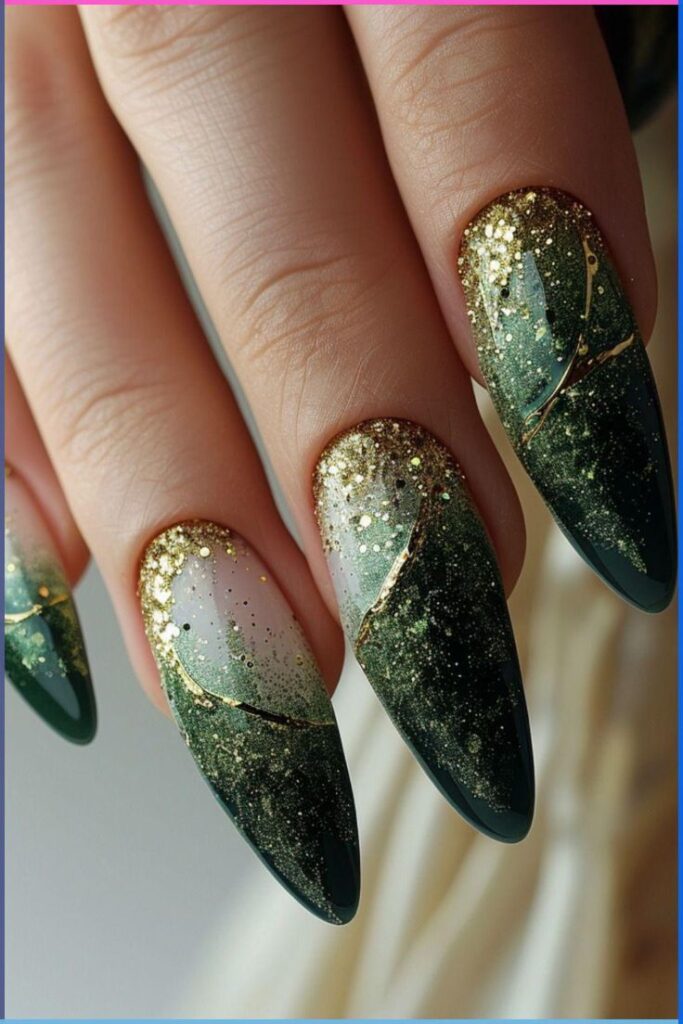 green nail inspo