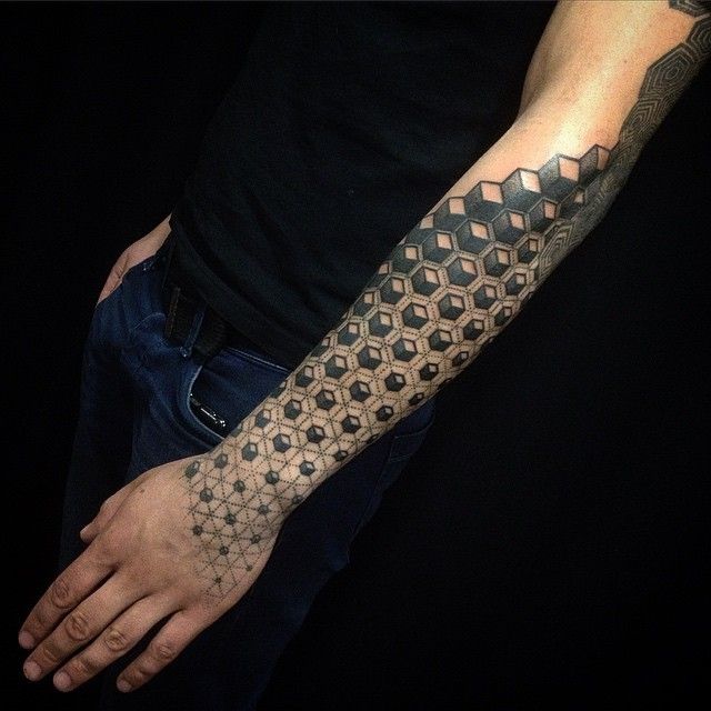 hexagon tatto sleeve