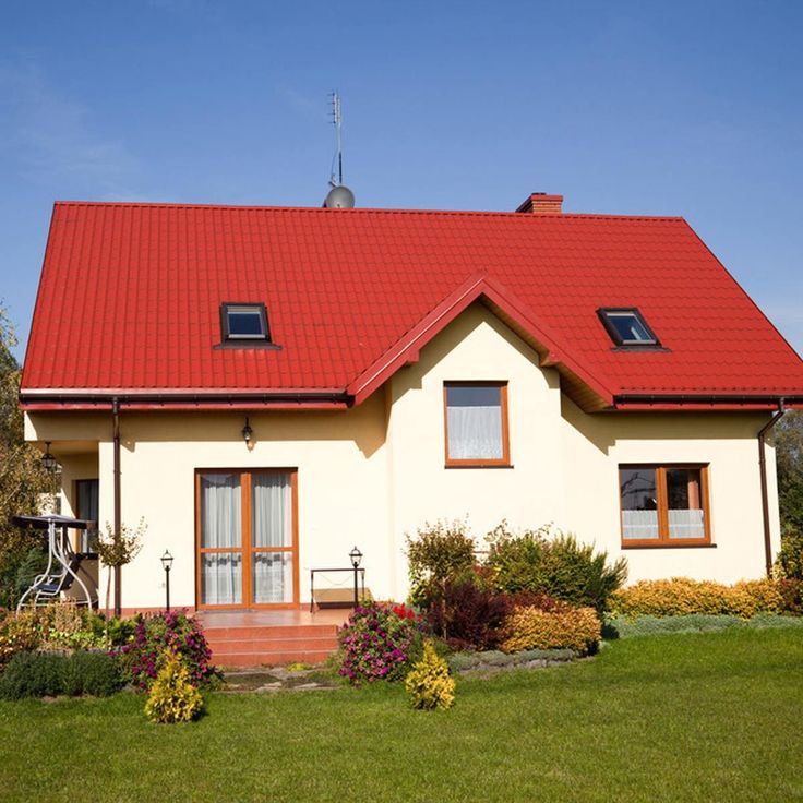 house with red roof