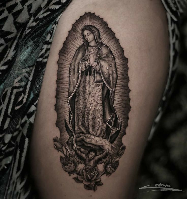 jesus and virgin mary tattoo