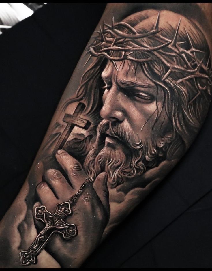 jesus tattoo ideas forearm