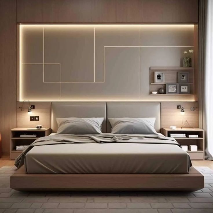 led panel design for small bedroom