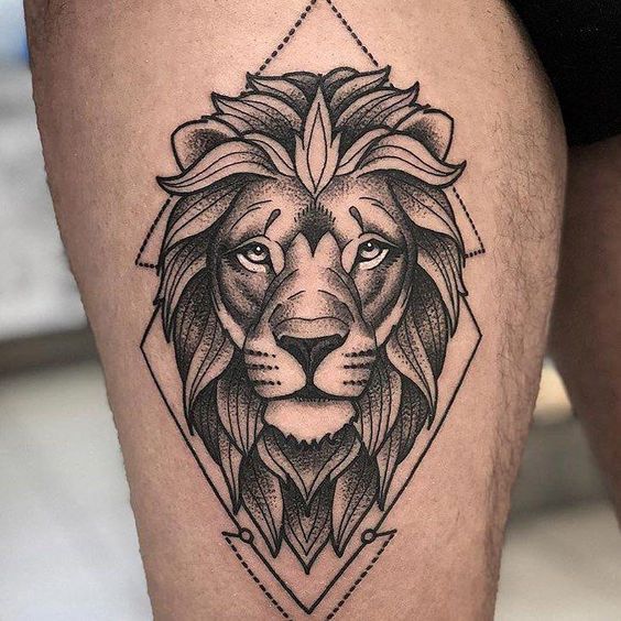 lioness tattoo with crown