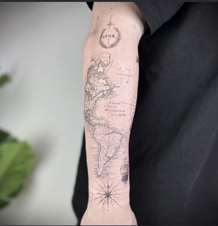 map tattoo sleeve