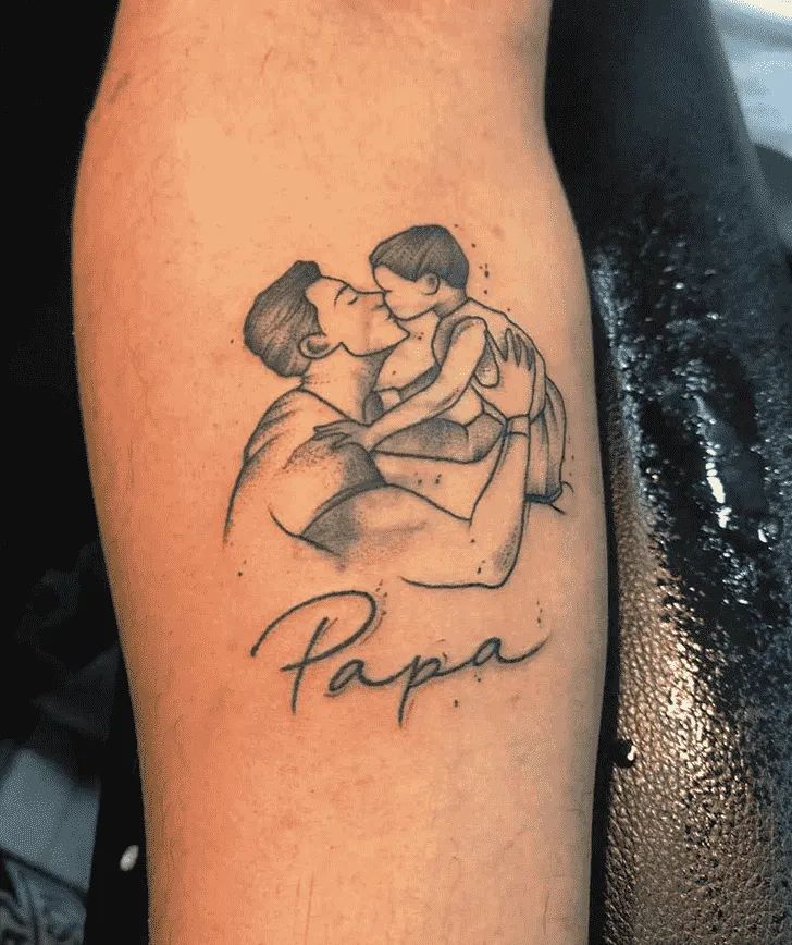 meaningful fatherhood father and son tattoo design