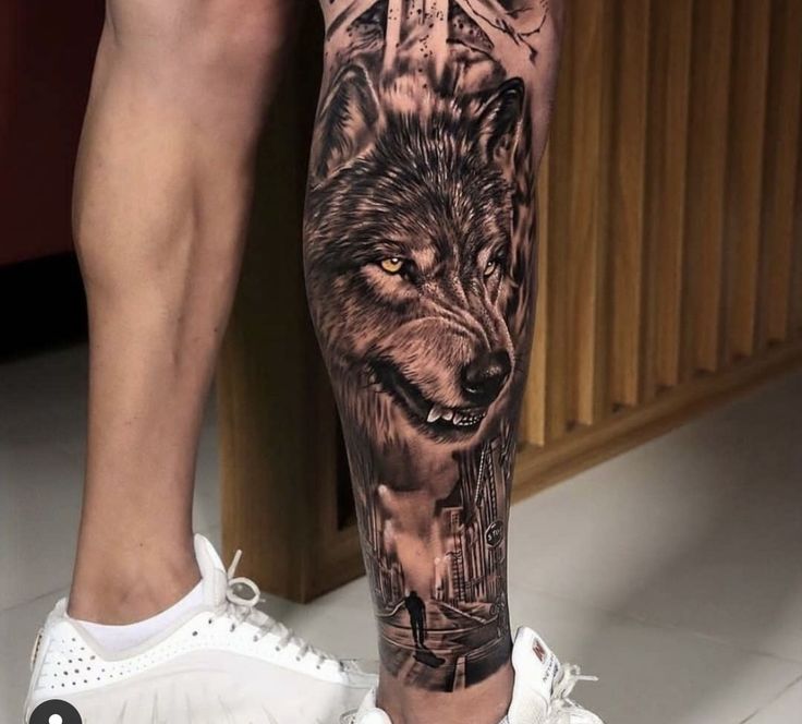 men custom leg tattoo designs drawings