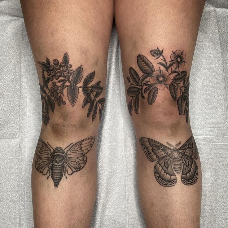 mens knee tattoo