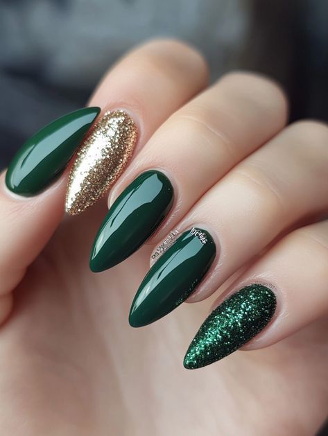 metallic emerald green nail polish