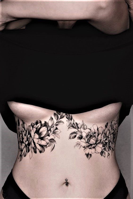 middle boob tattoo ideas