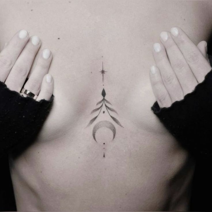 middle of boob tattoo ideas