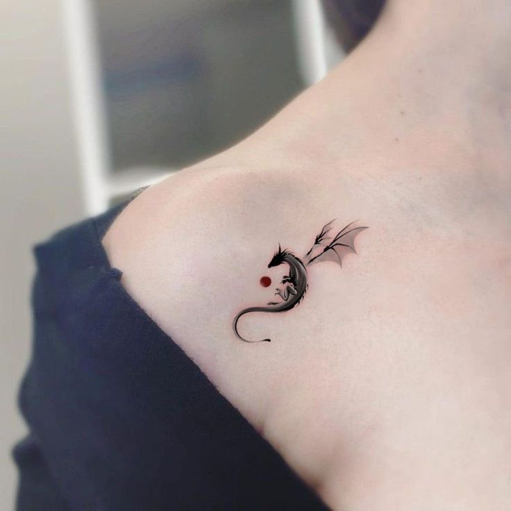 minimalist little dragon small dragon tattoos