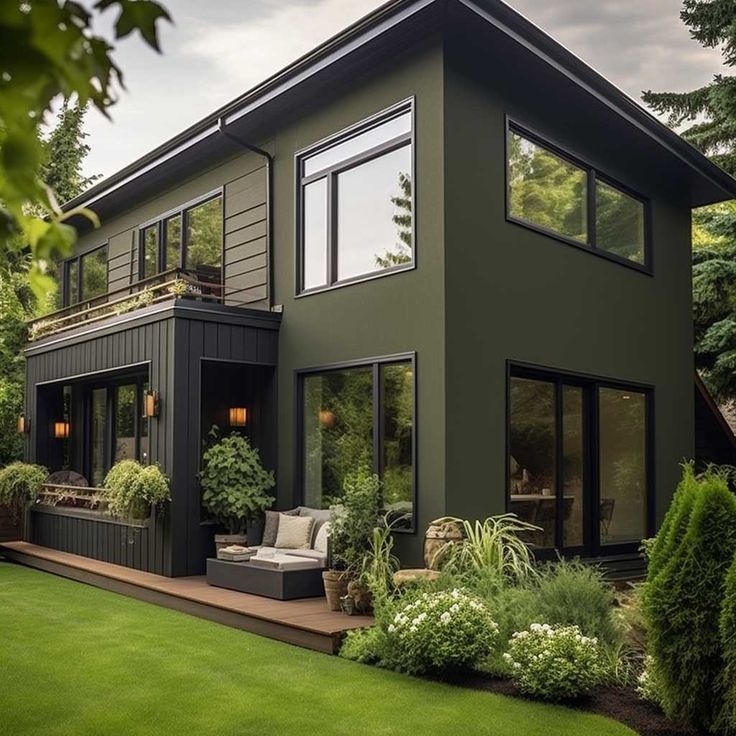 modern green exterior paint colors