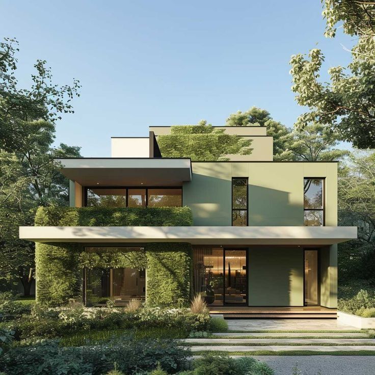 modern green exterior paint