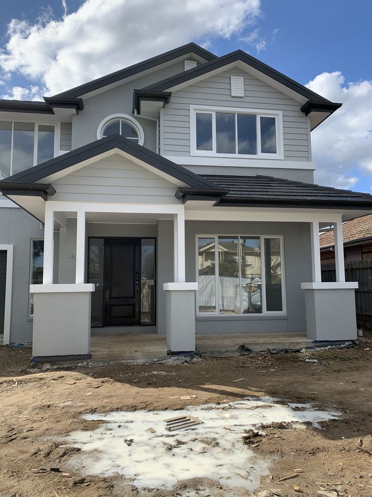 modern grey and white house exterior