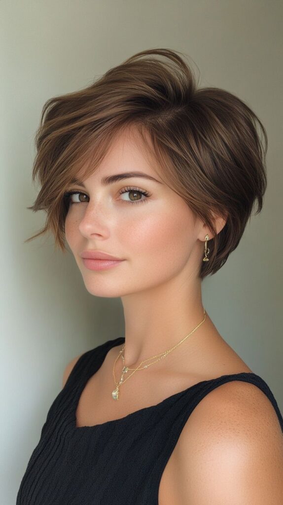 most flattering haircuts for round faces